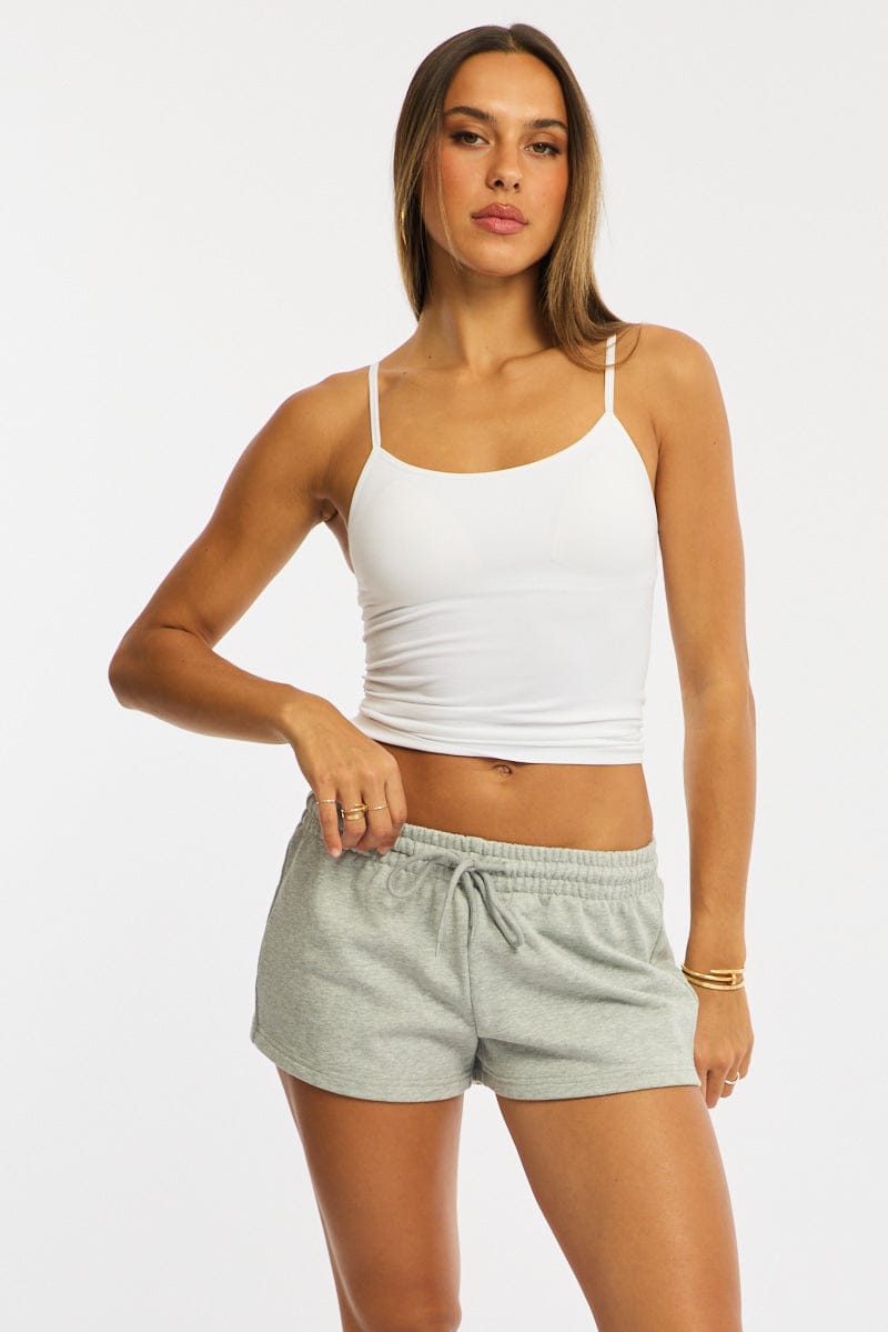Grey Track Shorts Elasticated Waist