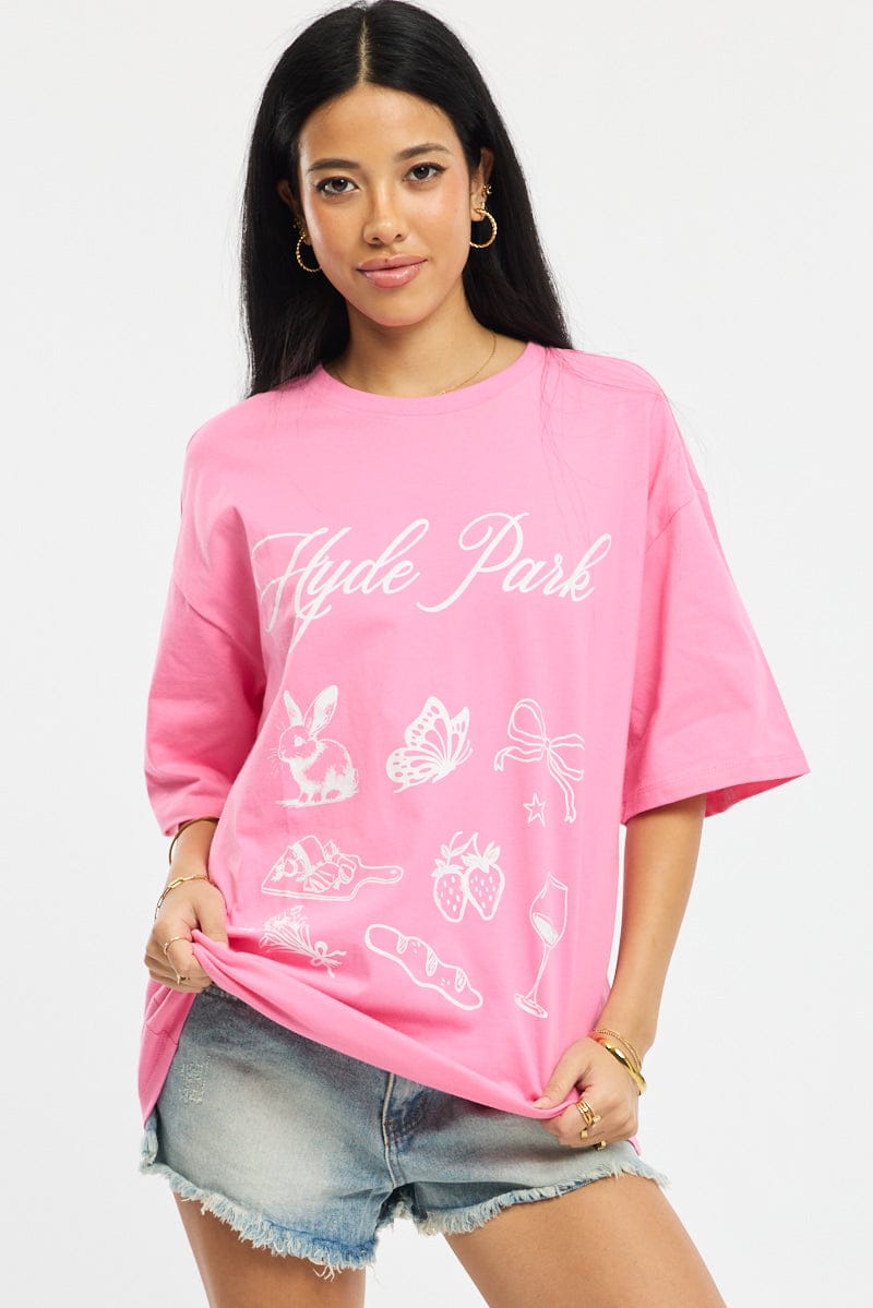 Pink Graphic Tee Short Sleeve